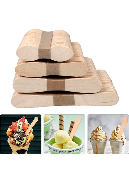 100 Adet 50/100 Adet Doğal Ahşap Dondurma Kaşığı Dıy Ev Yapımı Dondurma Çubuğu Ahşap Sopa Kek Araçları Sanat El Sanatları Mutfak Aksesuarları (Yurt Dışından) fırsatları
