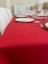 Polyester Keten Dertsiz Masa Örtüsü Kırmızı + 12 Peçete 3