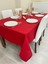 Polyester Keten Dertsiz Masa Örtüsü Kırmızı + 12 Peçete 4