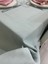 Polyester Keten Dertsiz Masa Örtüsü Mint 12 Peçeteli 1
