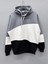 Pamuklu 3 Parça Kesik Oversize Hoodie Sweatshirt 1