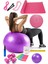 14 Lü Pilates Seti Topu 3 Lü Pilates Bandı Dambıl Minder Atlama Ipi Twister Yoga Yüzüğü Mor 1