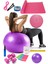 14 Lü Pilates Seti Topu 3 Lü Pilates Bandı Dambıl Minder Atlama Ipi Twister Aerobik Adımsayar Mor 1