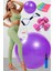 10 Lu Pilates Topu Seti Takımı 3 Lü Pilates Bandı Lastiği 1 kg Dambıl Direnç Tübülü Set Mor 1