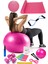 14 Lü Pilates Seti Topu 3 Lü Pilates Bandı Dambıl Minder Atlama Ipi Twister Direnç Lastiği Pembe 1