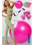 10 Lu Pilates Topu Seti Takımı 3 Lü Pilates Bandı Lastiği 1 kg Dambıl Direnç Tübülü Set Pembe 1