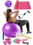 13 Lü Pilates Seti Topu 3 Lü Pilates Bandı Lastiği Dambıl Minder Atlama Ipi Direnç Lastiği Mor 1