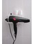 Beyaz Metal Yapışkanlı Saç Kurutma Askısı, Yapışkanlı Banyo Düzenleyici Organizer Fön Makinelik MT83B 3