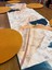 Tuğçe Demir Home Design Gold Turkuaz Yaprak Desen Runner Supla Set 2