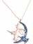 925 Ayar Gümüş Süpürgeli Cadı Kolye, Pembe - Mavi Taş 1