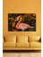 Dijital Baskılı Salon Oturma Odası Mutfak Flamingo Desenli Ahşap Kanvas Tablo AR030415 2