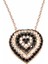 925 Ayar Gümüş Nazar Kalp Kolye Pembe - Siyah Beyaz Taş 2