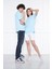 Bebe Mavisi Pamuk Oversize Geniş Kalıp T-Shirt 2