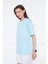 Bebe Mavisi Pamuk Oversize Geniş Kalıp T-Shirt 4