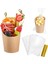 Kahverengi Siyah 50 Set 14OZ Tek Kullanımlık Şarküteri Bardakları, Waffle, Cips, Patlamış Mısır Veya Parti Ikramları Için Kraft Kağıt Patates Kızartması Tutucu (Yurt Dışından) 2