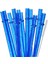 Mavi 12 Adet Yeniden Kullanılabilir Şeffaf Mavi Glitter Pipetler, 9 "uzun Sert Plastik Bardak Temizleme Fırçası ile Pipetler Içme (Yurt Dışından) 1