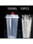500 ml Sert Yeniden Kullanılabilir Kabarcık Çay Bardağı Tek Kullanımlık Plastik Süt Çay Boba Bardağı Parti Için Tek Kullanımlık Kapaklı ve Saman Verrine Gözlük Kadeh (Yurt Dışından) 1