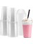 B 100 Takım 450 ml Tek Kullanımlık Şeffaf Bardaklar Için Delikli Kubbe Kapaklı Çay Meyve Çayı Suyu Plastik Milkshake Yaz Parti Içecekleri Bardaklar (Yurt Dışından) 2