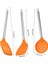 Üç Parçalı Takım 2 Oluklu Kepçe Silikon Esnek Bakeware Ev Mutfak Pişirme Gereçleri Oluklu Kaşık Turuncu (Yurt Dışından) 1