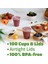 B 100 Adet 100 Takım Tek Kullanımlık Bardak Kubbe Kapaklı Plastik Buzlu Soğuk Içecek Kahve Çay Smoothie Şeffaf Kaymaz Ev Taşınabilir Aksesuarları (Yurt Dışından) 3