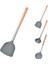 Spatula Mutfak Eşyası Yapışmaz Ahşap Saplı Çorba Kepçesi Kızartma Spatula Oluklu Kaşık Silikon Pişirme Mutfak Eşyaları (Yurt Dışından) 3