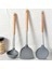 Stil 1 1 Adet Pişirme Alet Takımı Mini Silikon Turner Oluklu Skimmer Spatula Ahşap Saplı Tencere Mutfak Eşyası (Yurt Dışından) 2