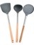 Stil 1 1 Adet Pişirme Alet Takımı Mini Silikon Turner Oluklu Skimmer Spatula Ahşap Saplı Tencere Mutfak Eşyası (Yurt Dışından) 5