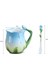 Kırmızı Noolım 3D Gül Kahve Fincanı Emaye Çay Bardağı Seti Kaşık Tabağı Yaratıcı Bardak Seramik Avrupa Kemik Çini Drinkware (Yurt Dışından) 1