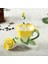 Kırmızı Noolım 3D Gül Kahve Fincanı Emaye Çay Bardağı Seti Kaşık Tabağı Yaratıcı Bardak Seramik Avrupa Kemik Çini Drinkware (Yurt Dışından) 5