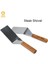 Kare 2 Adet Set Yüksek Kalite Paslanmaz Çelik Spatula Barbekü Izgara Biftek Kürek Ahşap Saplı Barbekü Aracı Sığır Biftek Turner Kare Sonu Yuvarlak Kürek (Yurt Dışından) 2