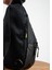 Unisex Keten Kumaş Su Geçirmez Çanta, Çapraz Askılı Omuz ve Göğüs Çantası, Body Bag, Siyah 3