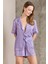 Saten Emprime Crop'lu 3'lü Pijama Takımı - 1225 1