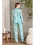 Saten Emprime Crop'lu 3'lü Pijama Takımı - 1240 3