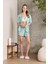 Saten Emprime Crop'lu 3'lü Pijama Takımı - 1225 2