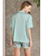 Saten Emprime Crop'lu 3'lü Pijama Takımı - 1225 3