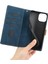 iPhone 15 Plus Izgara Ekleme Telefon Deri Kılıfı, Strap ile Cüzdan Stand Telefon Kapağı (Yurt Dışından) 5