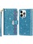 iPhone 15 Pro Fermuar Cüzdanı Telefon Kılıfı Pu Deri Deri Glittery Lazer Oyma Stand Kapağı (Yurt Dışından) 1