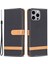 iPhone 15 Pro Pu Deri + Tpu Telefon Kılıfı Kot Kumaş Ekleme Cüzdan Standı Çizilmez Kapak (Yurt Dışından) 1