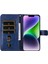 iPhone 15 Plus Cüzdan Katlanabilir Stand Kapağı Çizilmez Buzağı Dokulu Telefon Kılıfı Fermuarlı Cep Telefonu Kabuğu (Yurt Dışından) 3