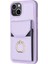 iPhone 15 Plus Kart Tutucu Pu Deri + Tpu Telefon Kılıfı Yüzük Kickstand Cep Telefonu Koruyucu Kapak (Yurt Dışından) 1
