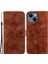 iPhone 15 Baskılı Zambak Çiçek Kasası Pu Deri Folyo Flip Cüzdan Standı Kabuğu (Yurt Dışından) 1
