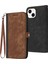 iPhone 15 Pu Deri Anti-Fall Kabuk Çift Manyetik Toka Flip Stand Kapağı Kayışla (Yurt Dışından) 1