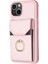 iPhone 15 Plus Kart Tutucu Pu Deri + Tpu Telefon Kılıfı Yüzük Kickstand Cep Telefonu Koruyucu Kapak (Yurt Dışından) 1
