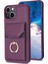 iPhone 15 Plus Cep Telefon Kılıf Kart Tutucu Pu Deri+Tpu Telefon Kapağı Ring Kickstand (Yurt Dışından) 2