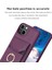 iPhone 15 Plus Cep Telefon Kılıf Kart Tutucu Pu Deri+Tpu Telefon Kapağı Ring Kickstand (Yurt Dışından) 4