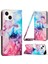iPhone 15 Plus Mermer Desen Cüzdan Telefon Kılıfı, Stand Pu Deri Telefon Kapağı Kayışlı (Yurt Dışından) 1