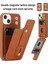 iPhone 15 Kart Tutucu Kabuğu, Kickstand Case Pu Deri Kaplamalı Tpu Telefon Kapağı Kayışlı (Yurt Dışından) 3