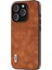 iPhone 15 Pro Max Telefon Kılıfı Dokulu Pu Deri Kaplamalı Pc+Tpu Güz Kanıtı Kabuğu (Yurt Dışından) 1