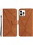 iPhone 15 Pro Max Deri Kılıf Flip Standlı Cüzdan Baskılı Çizgi Cilt Dokunuşlu Telefon Kılıfı (Yurt Dışından) 1