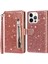 iPhone 15 Pro Cüzdan Deri Telefon Kılıfı Zipper Cep Stand Glittery Telefon Kapağı (Yurt Dışından) 1
